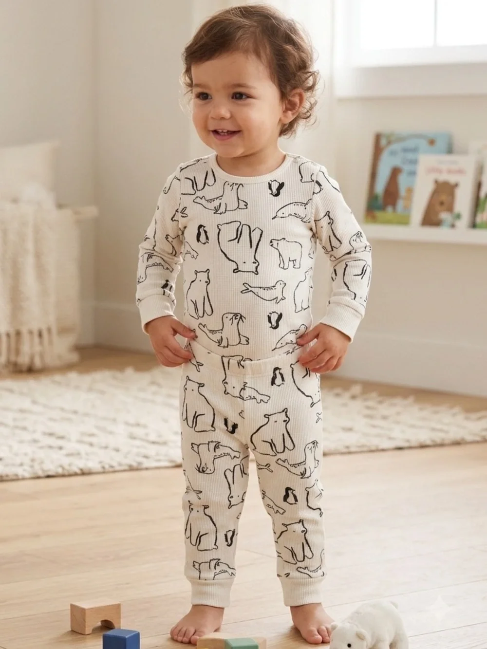 🎉 (18m) Carter's 2-Piece Ribbed Arctic Animals Bodysuit & Pants Set